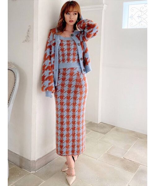 RESEXXY（リゼクシー）の「ハウンドツースコンパクトカーデ【セットアップ着用可能】（カーディガン/ボレロ・レディース・ブラック/ブルー/ラベンダー・FREE）」の14枚目の写真