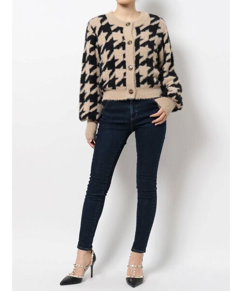 RESEXXY（リゼクシー）の「ハウンドツースコンパクトカーデ【セットアップ着用可能】（カーディガン/ボレロ・レディース・ブラック/ブルー/ラベンダー・FREE）」の9枚目の写真