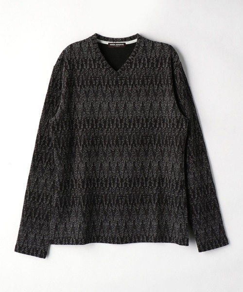 HIDEAWAYS NICOLE（ハイダウェイニコル）の「カスレブリスタージャカードＶネック（Tシャツ/カットソー・メンズ・ブラック×ホワイト/ホワイト×ブラック/レッド系その他・MEDIUM/LARGE/X-LARGE）」の2枚目の写真