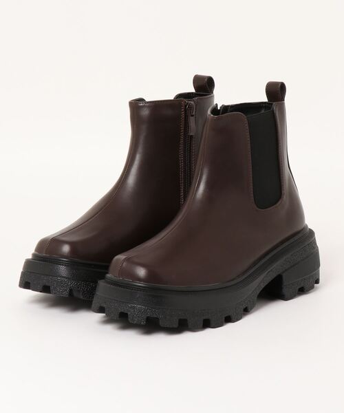 SUNNY ROOM（サニールーム）の「【厚底】タンクソールサイドゴアブーツ　333（ブーツ・レディース・ブラック/ダークブラウン・M/S/LL/L）」の2枚目の写真