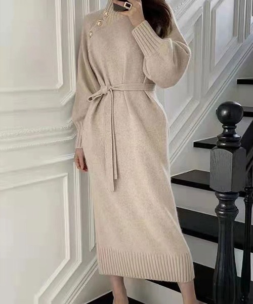 Zozotown限定アイテム 肩ボタン2wayロングニットワンピース ワンピース Cadbury キャドバリー のファッション通販 Zozotown