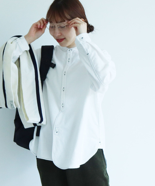 PAR ICI（パーリッシィ）の「ヴィンテージネル ワークシャツ（シャツ/ブラウス・レディース・ホワイト/ブラウン/ブラック・FREE）」の2枚目の写真