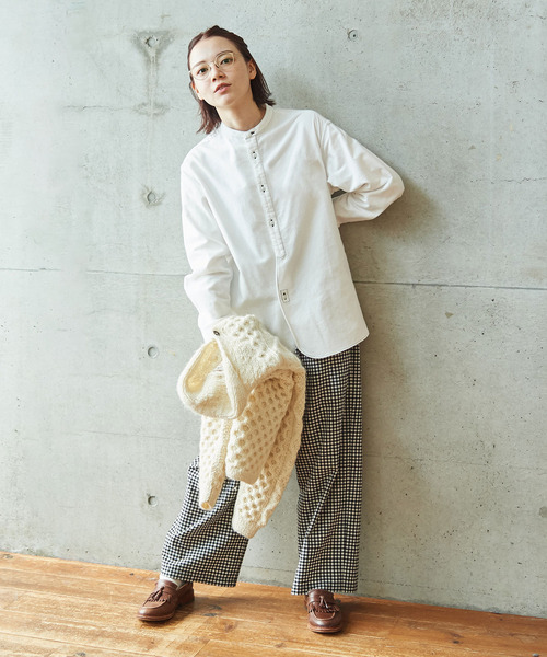 PAR ICI（パーリッシィ）の「ヴィンテージネル ワークシャツ（シャツ/ブラウス・レディース・ホワイト/ブラウン/ブラック・FREE）」の8枚目の写真