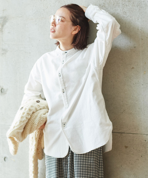 PAR ICI（パーリッシィ）の「ヴィンテージネル ワークシャツ（シャツ/ブラウス・レディース・ホワイト/ブラウン/ブラック・FREE）」の16枚目の写真