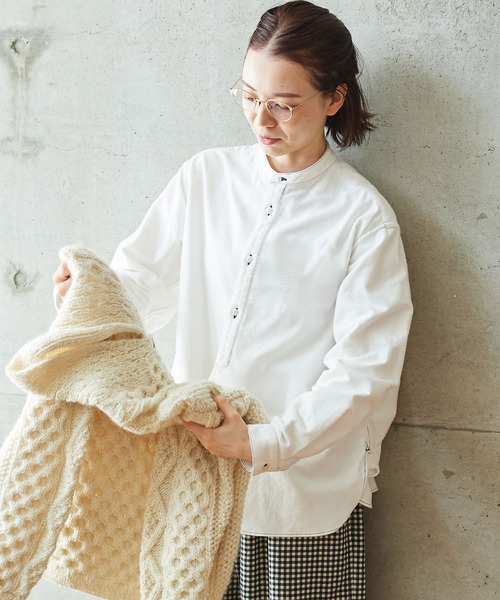 PAR ICI（パーリッシィ）の「ヴィンテージネル ワークシャツ（シャツ/ブラウス・レディース・ホワイト/ブラウン/ブラック・FREE）」の5枚目の写真