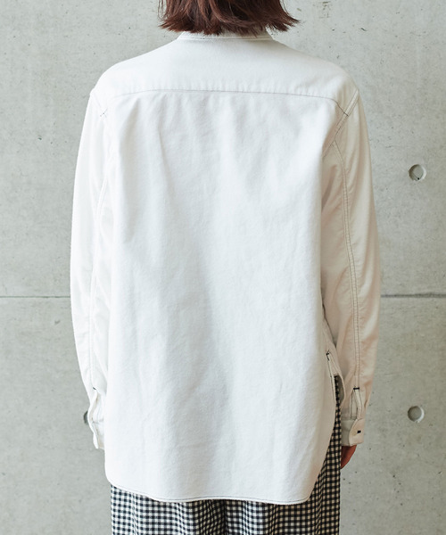 PAR ICI（パーリッシィ）の「ヴィンテージネル ワークシャツ（シャツ/ブラウス・レディース・ホワイト/ブラウン/ブラック・FREE）」の11枚目の写真