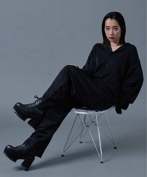 Ellno Loset(エルノロゼット)の「ポリトロトラウザーパンツ(セットアップ対応)(スラックス・メンズ・ブラック/レッド/ブルーグリーン・MEDIUM/LARGE)」の7枚目の写真