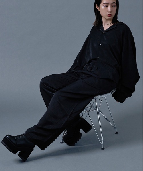 Ellno Loset(エルノロゼット)の「ポリトロトラウザーパンツ(セットアップ対応)(スラックス・メンズ・ブラック/レッド/ブルーグリーン・MEDIUM/LARGE)」の16枚目の写真