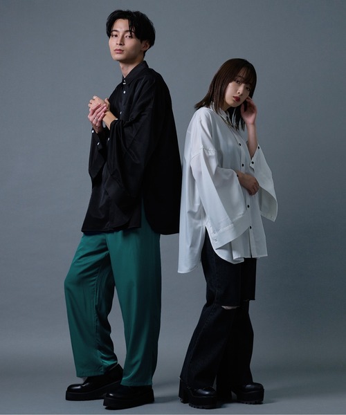 Ellno Loset(エルノロゼット)の「ポリトロトラウザーパンツ(セットアップ対応)(スラックス・メンズ・ブラック/レッド/ブルーグリーン・MEDIUM/LARGE)」の19枚目の写真