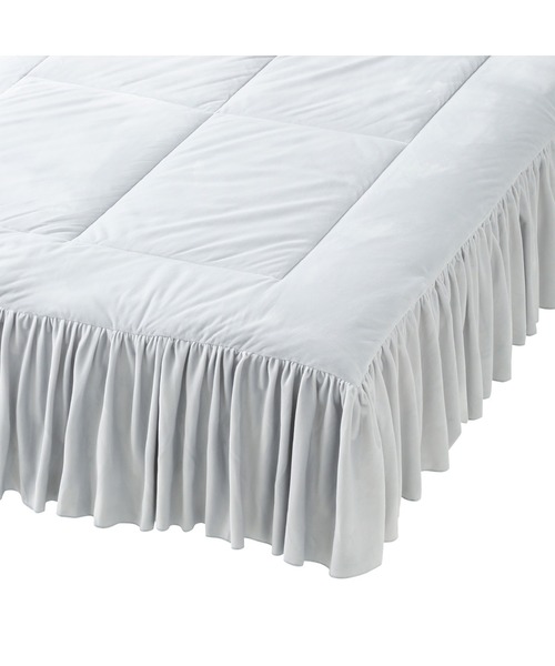 WARMY フリル ベッドパッドダブル ライトグレー