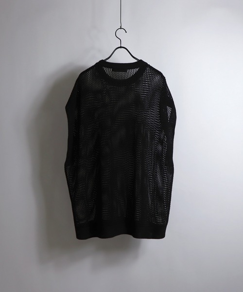 Confirm（コンファーム）の「透かし編み メッシュニットベスト 【Confirm / コンファーム】（ニット/セーター・メンズ・ブラック/グレー・M/L）」の6枚目の写真
