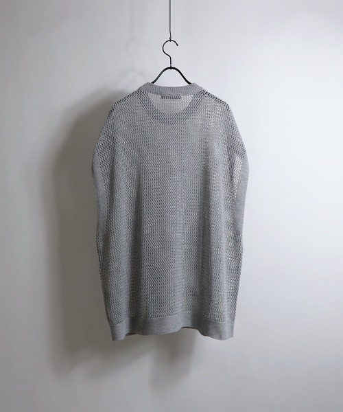 Confirm（コンファーム）の「透かし編み メッシュニットベスト 【Confirm / コンファーム】（ニット/セーター・メンズ・ブラック/グレー・M/L）」の5枚目の写真