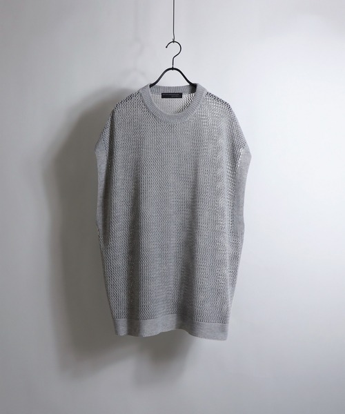 Confirm（コンファーム）の「透かし編み メッシュニットベスト 【Confirm / コンファーム】（ニット/セーター・メンズ・ブラック/グレー・M/L）」の4枚目の写真