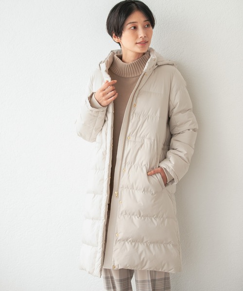 LEPSIM（レプシィム）の「スマートシルエットコート[2021秋冬]　955176（ダウンジャケット/コート・レディース・グレイッシュベージュ/ネイビー/ブラック・LARGE/MEDIUM）」の2枚目の写真