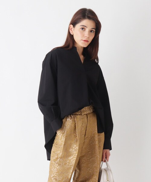 OPAQUE.CLIP（オペークドットクリップ）の「◆Vintageタイプライター　スキッパーシャツ【イージーケア/WEB限定サイズ】（シャツ/ブラウス・レディース・ブラック/ネイビー系2/チャコールグレー/ホワイト系・36/38/40/34/42）」の15枚目の写真