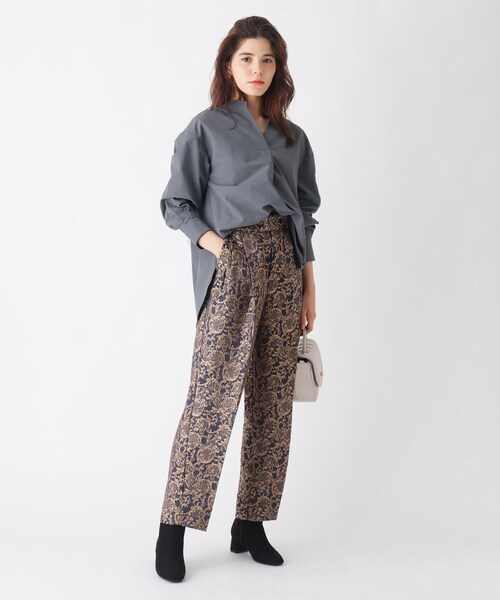 OPAQUE.CLIP（オペークドットクリップ）の「◆Vintageタイプライター　スキッパーシャツ【イージーケア/WEB限定サイズ】（シャツ/ブラウス・レディース・ブラック/ネイビー系2/チャコールグレー/ホワイト系・36/38/40/34/42）」の11枚目の写真