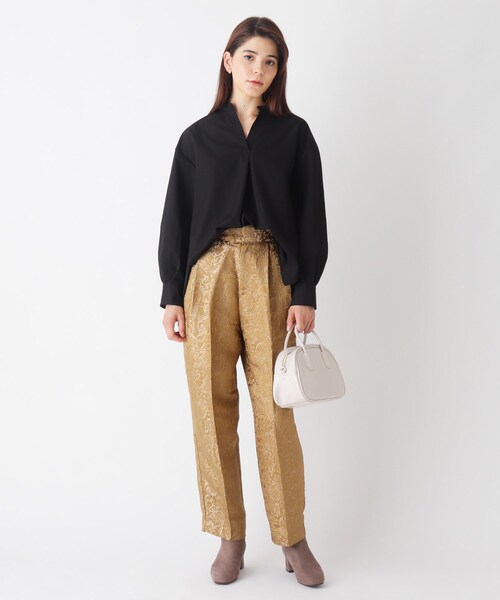 OPAQUE.CLIP（オペークドットクリップ）の「◆Vintageタイプライター　スキッパーシャツ【イージーケア/WEB限定サイズ】（シャツ/ブラウス・レディース・ブラック/ネイビー系2/チャコールグレー/ホワイト系・36/38/40/34/42）」の9枚目の写真