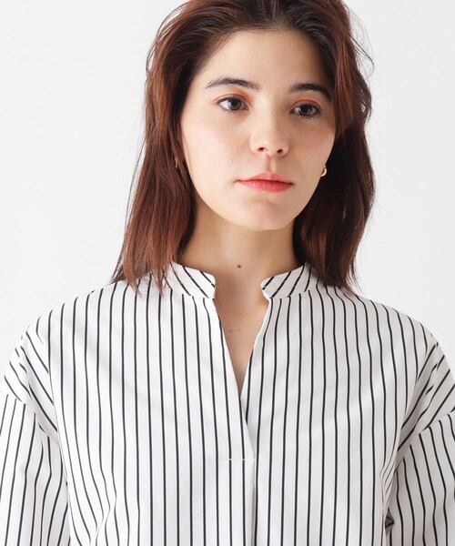 OPAQUE.CLIP（オペークドットクリップ）の「◆Vintageタイプライター　スキッパーシャツ【イージーケア/WEB限定サイズ】（シャツ/ブラウス・レディース・ブラック/ネイビー系2/チャコールグレー/ホワイト系・36/38/40/34/42）」の16枚目の写真