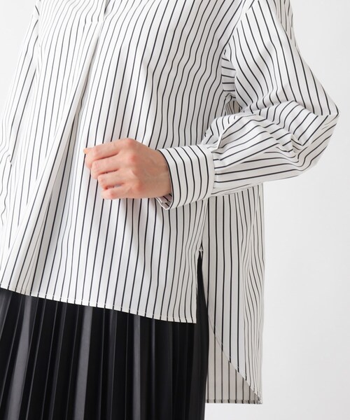 OPAQUE.CLIP（オペークドットクリップ）の「◆Vintageタイプライター　スキッパーシャツ【イージーケア/WEB限定サイズ】（シャツ/ブラウス・レディース・ブラック/ネイビー系2/チャコールグレー/ホワイト系・36/38/40/34/42）」の20枚目の写真