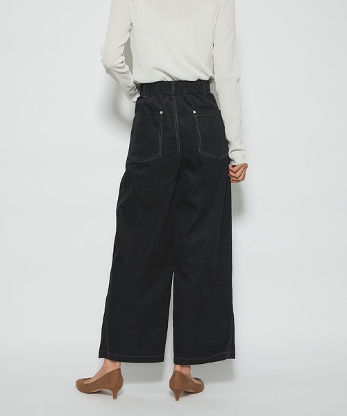 RIVE DROITE(リヴドロワ)の「脚長効果抜群の大人デニム 別珍デニムパンツ(デニムパンツ・レディース・ブラック/ネイビー・FREE)」の7枚目の写真