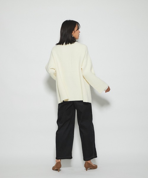 RIVE DROITE(リヴドロワ)の「脚長効果抜群の大人デニム 別珍デニムパンツ(デニムパンツ・レディース・ブラック/ネイビー・FREE)」の11枚目の写真