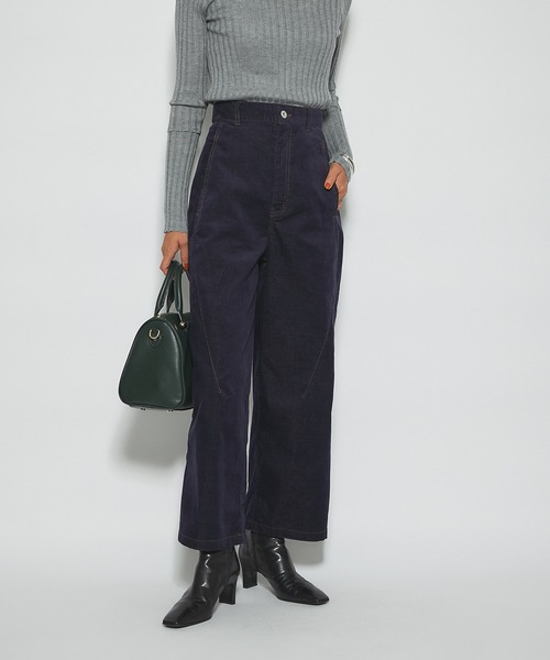 RIVE DROITE(リヴドロワ)の「脚長効果抜群の大人デニム 別珍デニムパンツ(デニムパンツ・レディース・ブラック/ネイビー・FREE)」の14枚目の写真