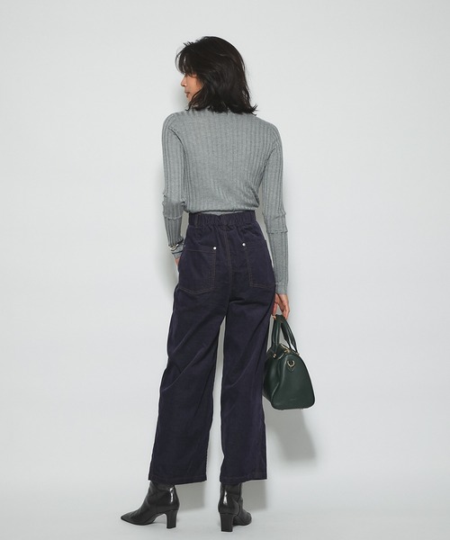 RIVE DROITE(リヴドロワ)の「脚長効果抜群の大人デニム 別珍デニムパンツ(デニムパンツ・レディース・ブラック/ネイビー・FREE)」の19枚目の写真