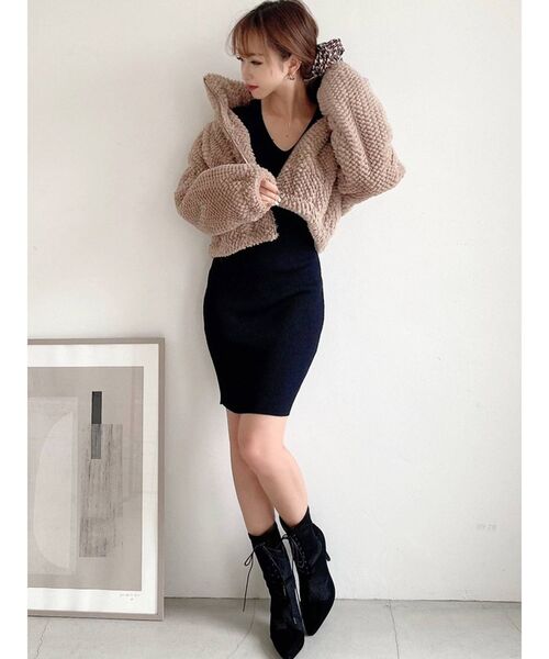 RESEXXY(リゼクシー)の「リブニット長袖ワンピース(ワンピース・レディース・ブラック/ベージュ/その他1/その他・MEDIUM/SMALL)」の9枚目の写真