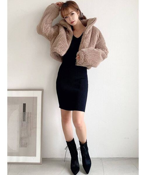 RESEXXY(リゼクシー)の「リブニット長袖ワンピース(ワンピース・レディース・ブラック/ベージュ/その他1/その他・MEDIUM/SMALL)」の5枚目の写真