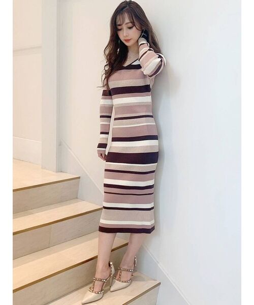 RESEXXY(リゼクシー)の「リブニット長袖ワンピース(ワンピース・レディース・ブラック/ベージュ/その他1/その他・MEDIUM/SMALL)」の6枚目の写真