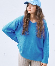 coca（coca） | ＼新色登場／ヤク風フワフワVプルオーバーニット(ニット/セーター)