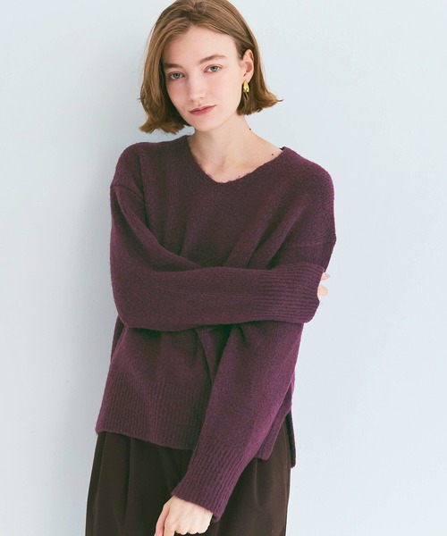 TICCA ティッカ ヤクウール Vネックニット ブラウン セーター TICCA ティッカ ヤクウール Vネックニット ブラウン セーター