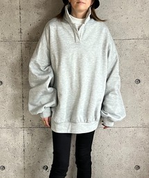 Diosfront | ボリュームスリーブポロ衿オーバートレーナー(スウェット)