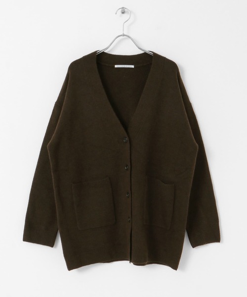 KBF(ケイビーエフ)の「Vネックロングカーディガン(ニット/セーター・レディース・オートミール/ブラウン/グレー・ONE)」の5枚目の写真