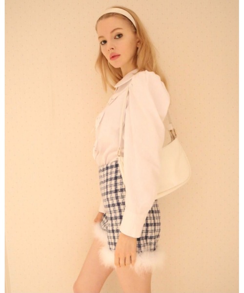 epine（エピヌ）の「check tweed fur short pants（その他パンツ・レディース・ブルー・M/S）」の6枚目の写真