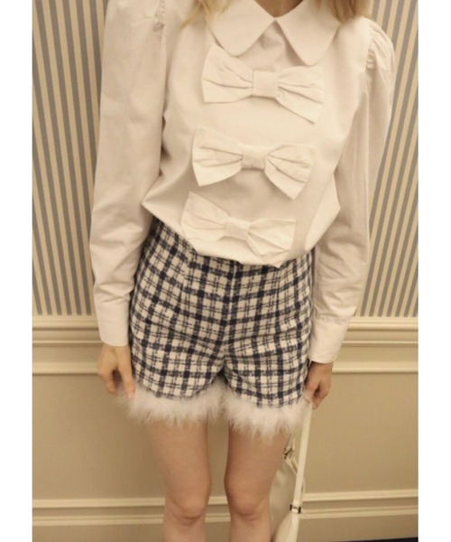 epine（エピヌ）の「check tweed fur short pants（その他パンツ・レディース・ブルー・M/S）」の16枚目の写真