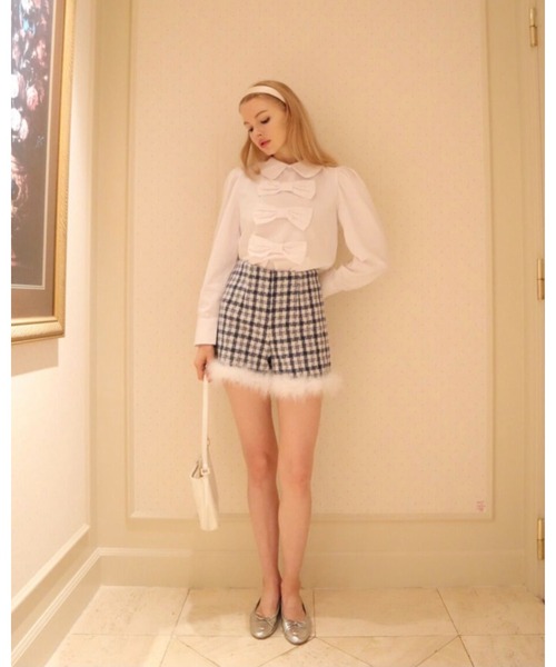 epine（エピヌ）の「check tweed fur short pants（その他パンツ・レディース・ブルー・M/S）」の17枚目の写真