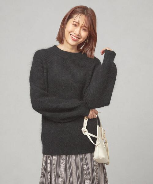 THE STATION STORE(ザ ステーション ストア)の「<closet story(クローゼットストーリー)>フワアゼ プルオーバーニット(ニット/セーター・レディース・ベージュ/ブラック/ダークグリーン・FREE)」の2枚目の写真