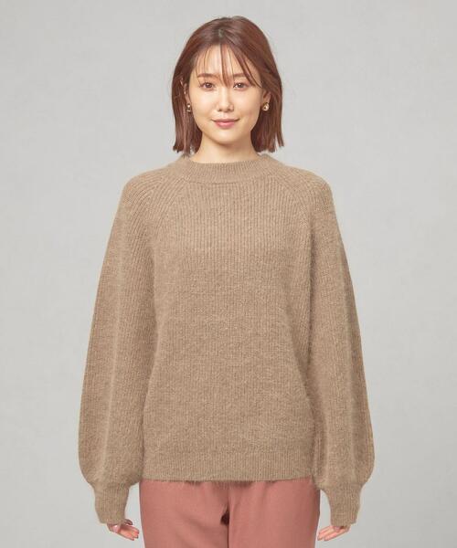 THE STATION STORE(ザ ステーション ストア)の「<closet story(クローゼットストーリー)>フワアゼ プルオーバーニット(ニット/セーター・レディース・ベージュ/ブラック/ダークグリーン・FREE)」の4枚目の写真
