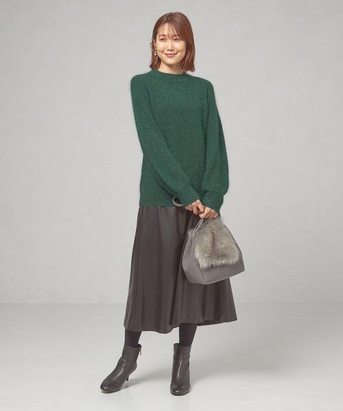 THE STATION STORE(ザ ステーション ストア)の「<closet story(クローゼットストーリー)>フワアゼ プルオーバーニット(ニット/セーター・レディース・ベージュ/ブラック/ダークグリーン・FREE)」の8枚目の写真