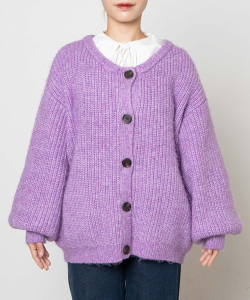 DuKKah(デュカ)の「Dukkah/オーバーサイズカーディガン(カーディガン/ボレロ・レディース・ベージュ/パープル・X-SMALL)」の10枚目の写真