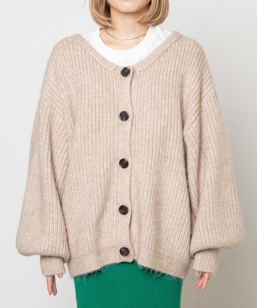 DuKKah(デュカ)の「Dukkah/オーバーサイズカーディガン(カーディガン/ボレロ・レディース・ベージュ/パープル・X-SMALL)」の11枚目の写真