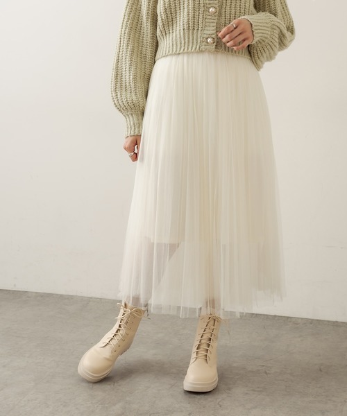 OLIVE des OLIVE(オリーブデオリーブ)の「オトナきれいプリーツスカート(スカート・レディース・ベージュ/サックスブルー/ブルー/アイボリー/ラベンダー・FREE)」の2枚目の写真