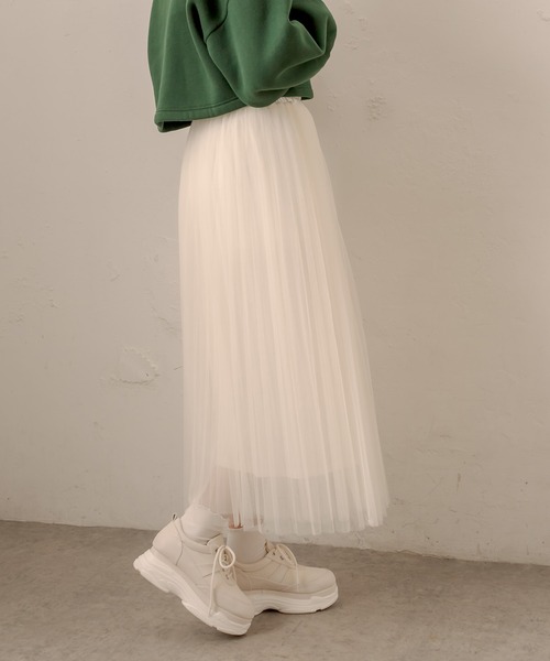 OLIVE des OLIVE(オリーブデオリーブ)の「オトナきれいプリーツスカート(スカート・レディース・ベージュ/サックスブルー/ブルー/アイボリー/ラベンダー・FREE)」の10枚目の写真