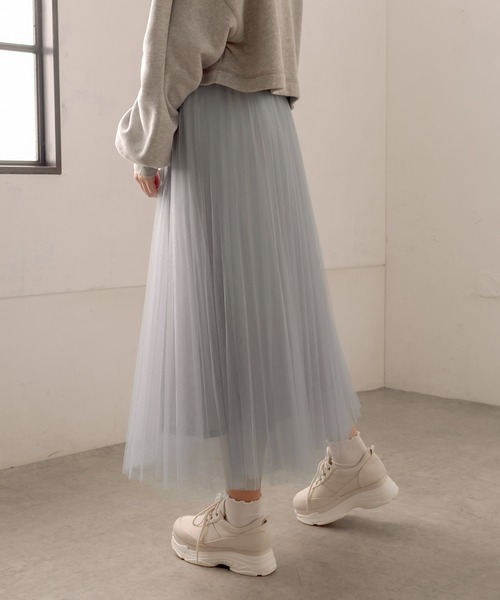 OLIVE des OLIVE(オリーブデオリーブ)の「オトナきれいプリーツスカート(スカート・レディース・ベージュ/サックスブルー/ブルー/アイボリー/ラベンダー・FREE)」の21枚目の写真