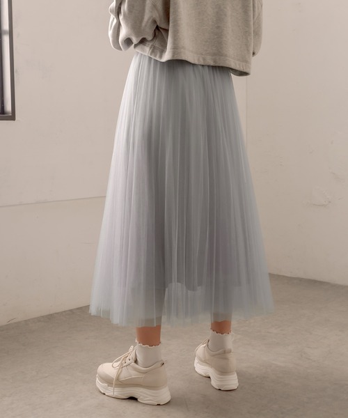 OLIVE des OLIVE(オリーブデオリーブ)の「オトナきれいプリーツスカート(スカート・レディース・ベージュ/サックスブルー/ブルー/アイボリー/ラベンダー・FREE)」の22枚目の写真