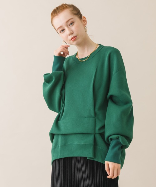 1％（イチ パーセント）の「1％ アメリカン裏毛変形プルオーバー（Tシャツ/カットソー・レディース・ブラック/グリーン・FREE）」の11枚目の写真