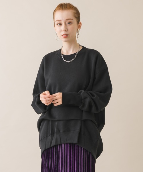 1％（イチ パーセント）の「1％ アメリカン裏毛変形プルオーバー（Tシャツ/カットソー・レディース・ブラック/グリーン・FREE）」の5枚目の写真