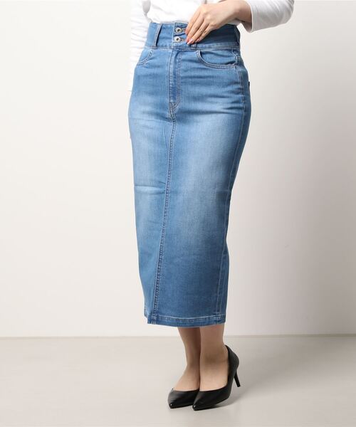 KOBE LETTUCE（コウベレタス）の「ストレッチデニムタイトスカート（デニムスカート・レディース・グレー/インディゴブルー/ライトブルー/ホワイト/ネイビー/ブルー・S/L/M）」の6枚目の写真