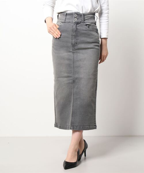 KOBE LETTUCE（コウベレタス）の「ストレッチデニムタイトスカート（デニムスカート・レディース・グレー/インディゴブルー/ライトブルー/ホワイト/ネイビー/ブルー・S/L/M）」の16枚目の写真